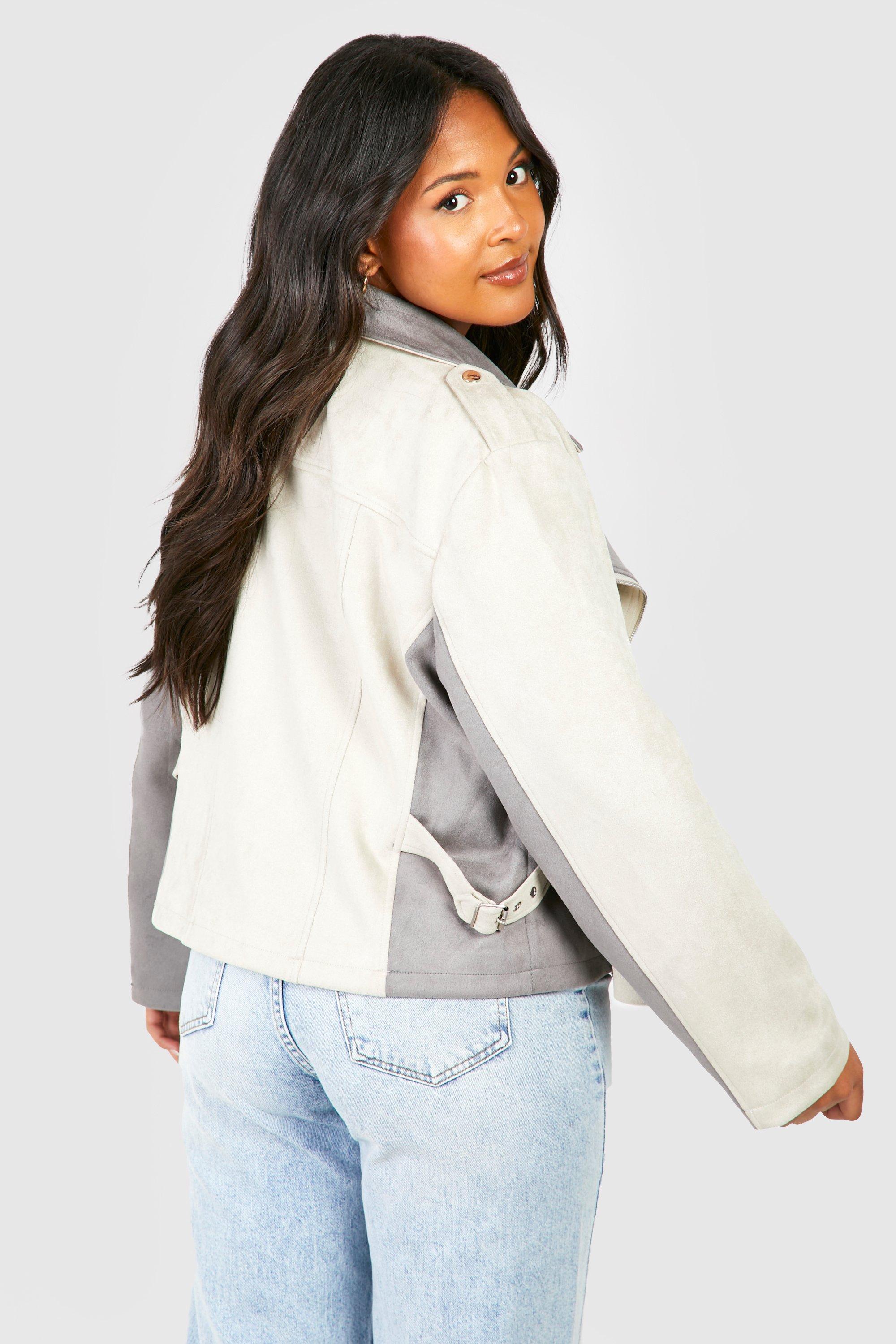 Suede jean hot sale jacket womens